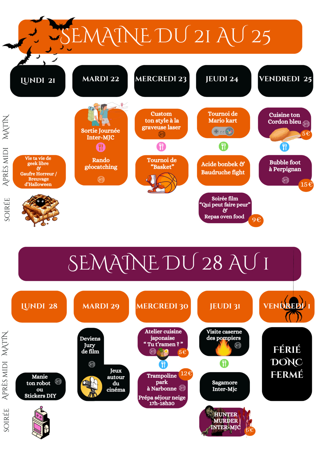 ESPACE JEUNE | Programme Vacances Automne 2024