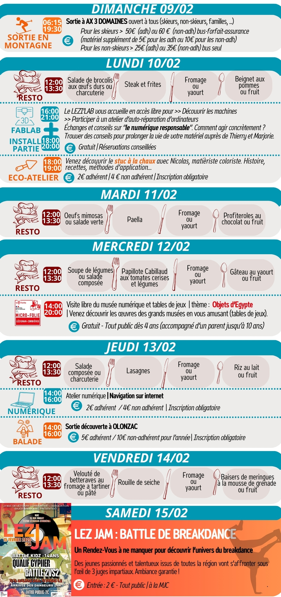 LES RENDEZ-VOUS DE LA MJC | Février 2025