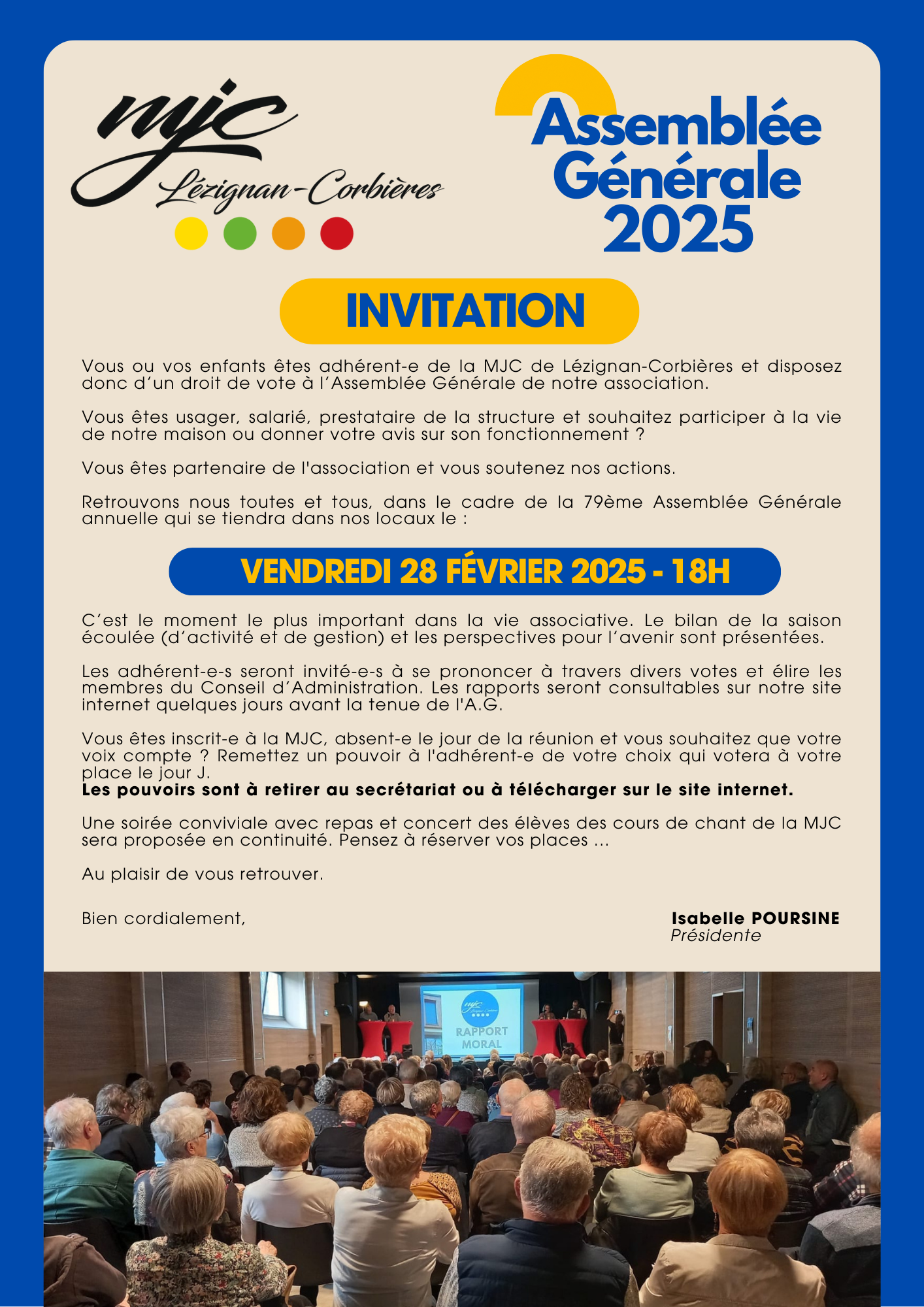 ASSEMBLÉE GÉNÉRALE 2025 | VENDREDI 28 FÉVRIER - 18H