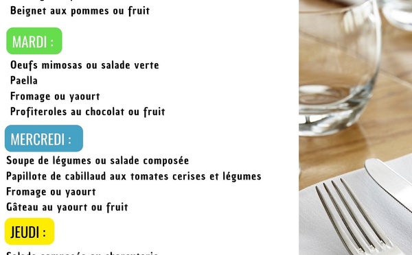 Menu de la semaine